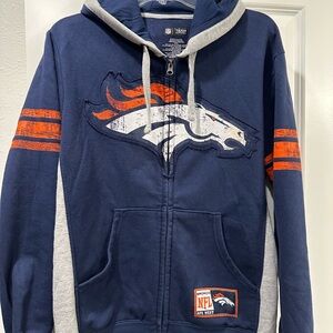 NFL Denver Broncos zip up hoodie. Great used condition. Ladies size L